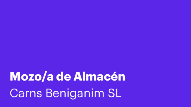 Mozo/a de Almacén
