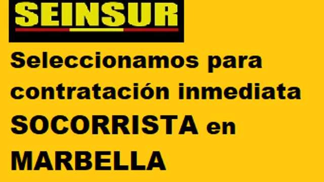 SOCORRISTA MARBELLA. Incorporación Inmediata