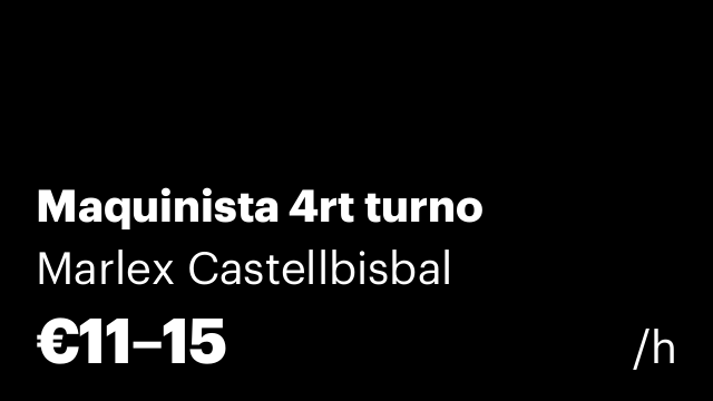 Maquinista 4rt turno