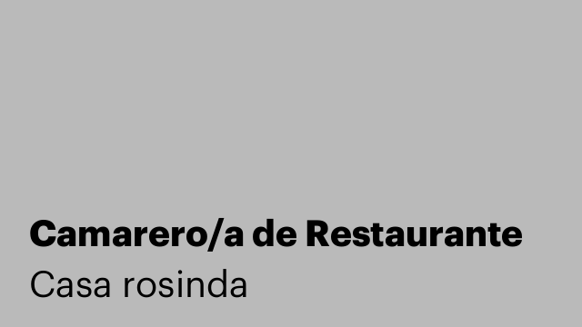 Camarero/a de Restaurante