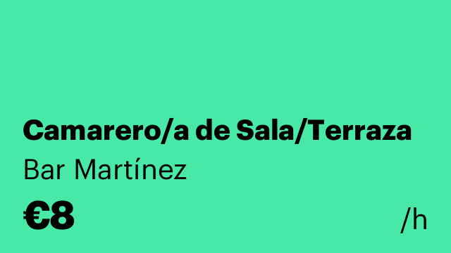 Camarero/a de Sala/Terraza