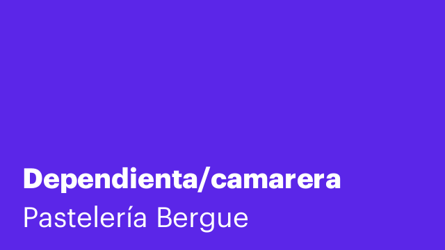 Dependienta/camarera