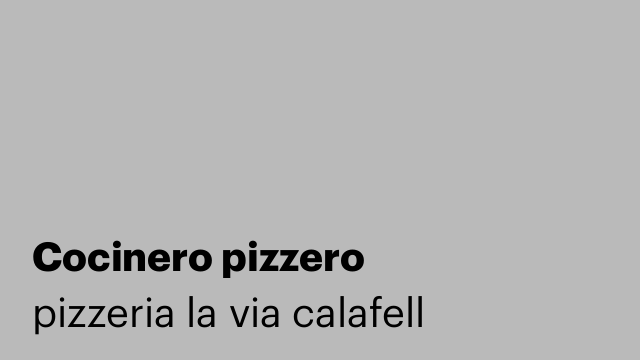 Cocinero pizzero