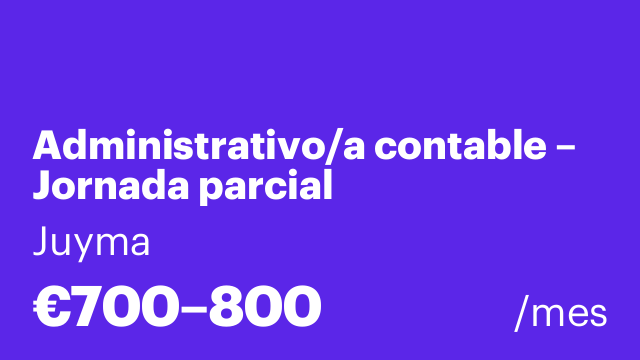 Administrativo/a contable – Jornada parcial