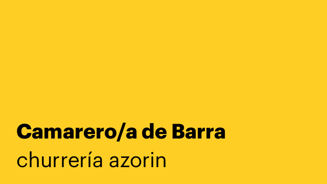 Camarero/a de Barra