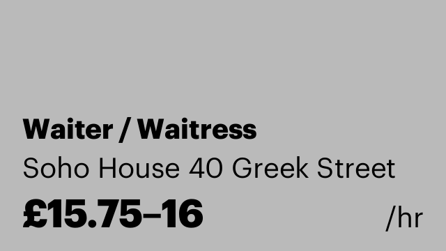 Waiter / Waitress