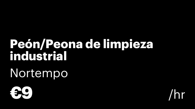 Peón/Peona de limpieza industrial