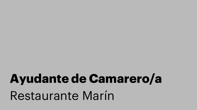 Ayudante de Camarero/a