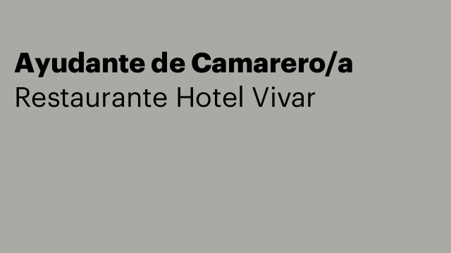 Ayudante de Camarero/a
