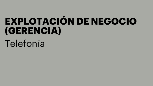 EXPLOTACIÓN DE NEGOCIO (GERENCIA)