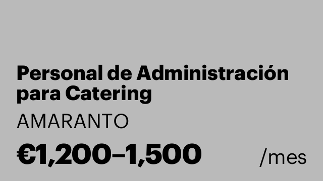 Personal de Administración para Catering