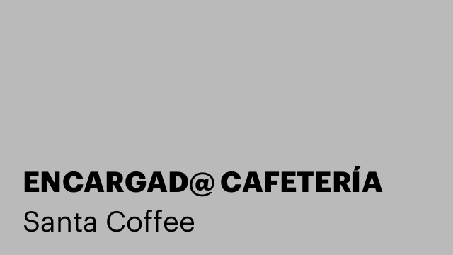 ENCARGAD@ CAFETERÍA