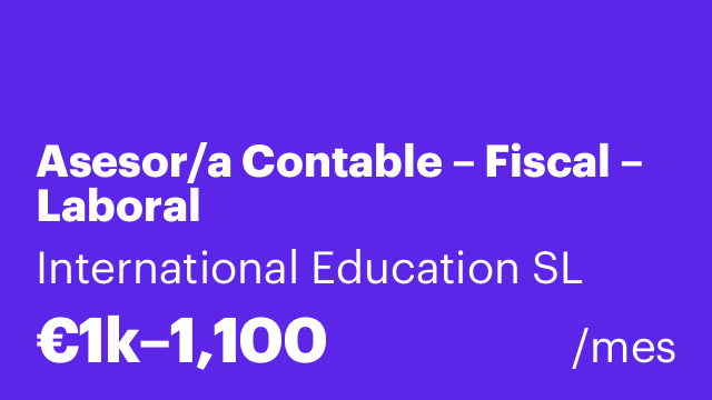 Asesor/a Contable – Fiscal – Laboral