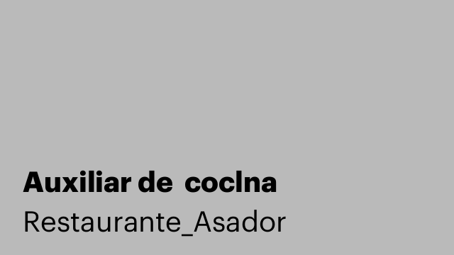 Auxiliar de  coclna