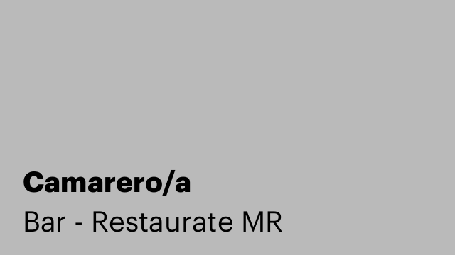 Camarero/a
