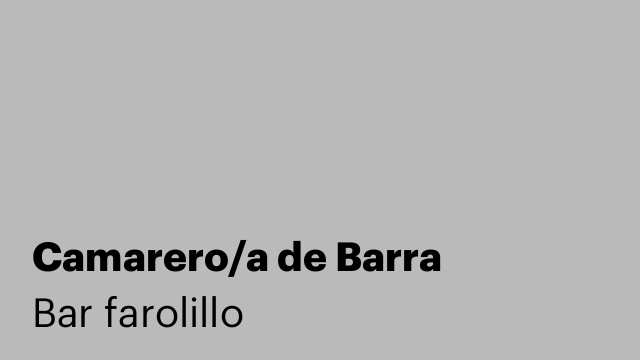 Camarero/a de Barra