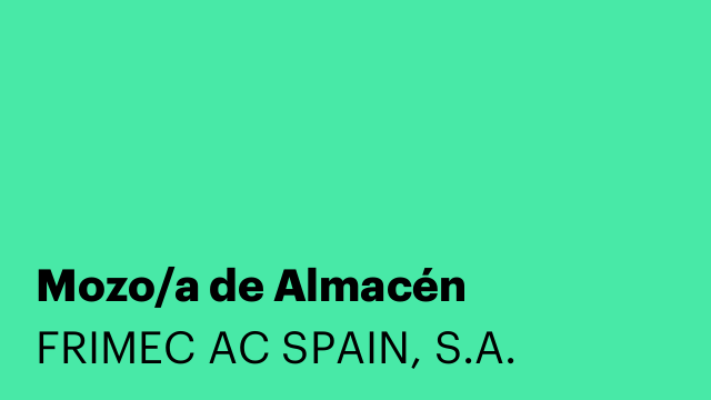 Mozo/a de Almacén