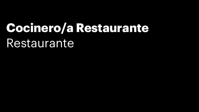 Cocinero/a Restaurante