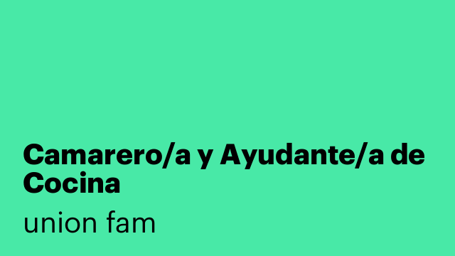 Camarero/a y Ayudante/a de Cocina