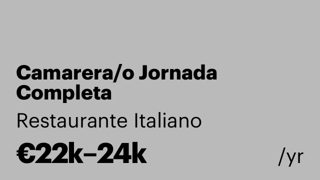 Camarera/o Jornada Completa