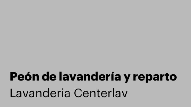 Peón de lavandería y reparto