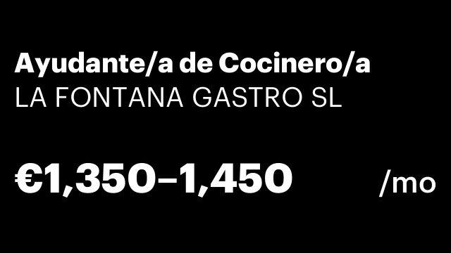 Ayudante/a de Cocinero/a