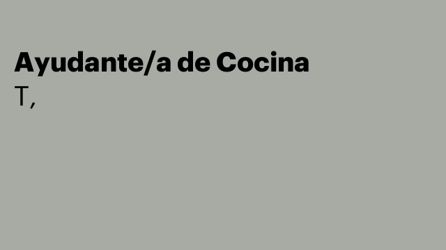 Ayudante/a de Cocina