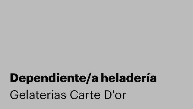 Dependiente/a heladería