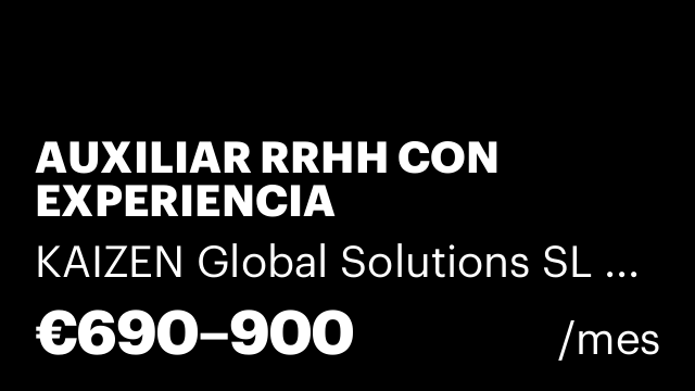 AUXILIAR RRHH CON EXPERIENCIA