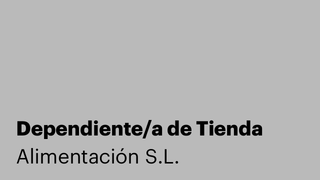 Dependiente/a de Tienda