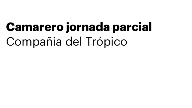 Camarero jornada parcial