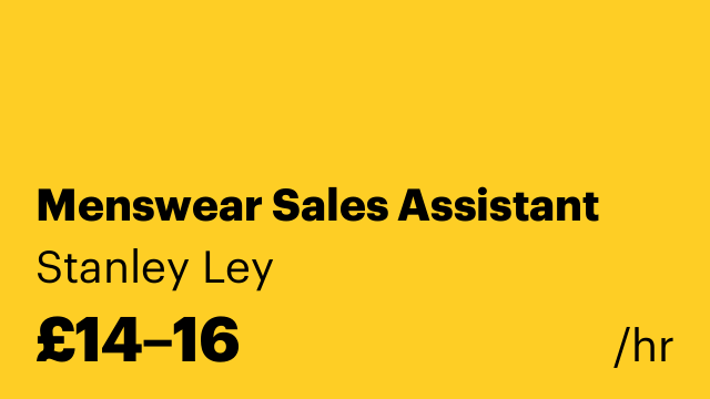 Menswear Sales Assistant