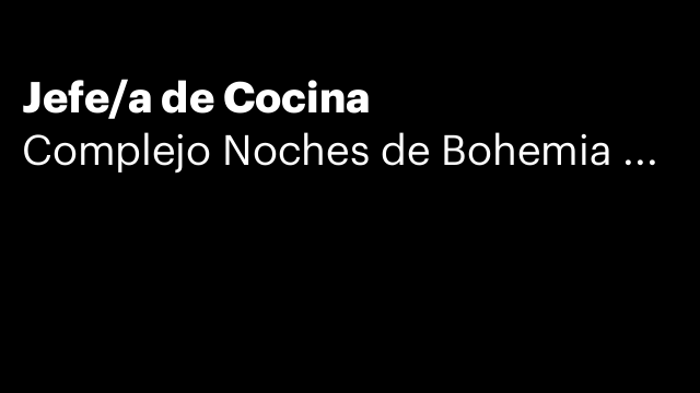 Jefe/a de Cocina