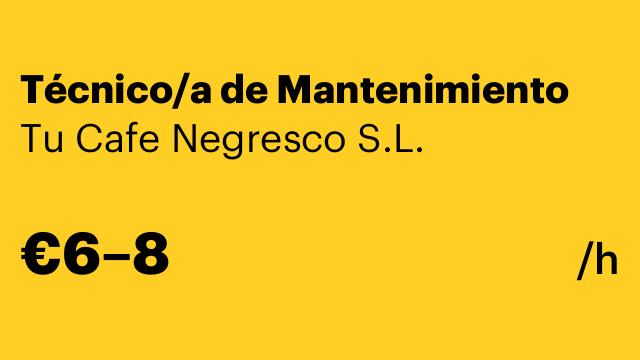 Técnico/a de Mantenimiento