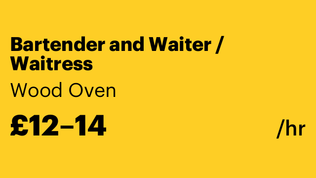 Bartender and Waiter / Waitress