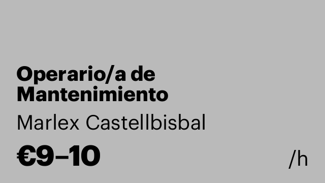 Operario/a de Mantenimiento