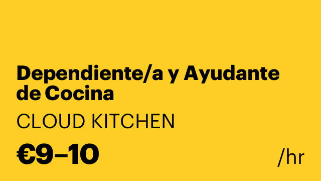 Dependiente/a y Ayudante de Cocina