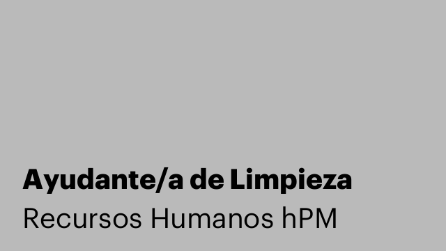 Ayudante/a de Limpieza