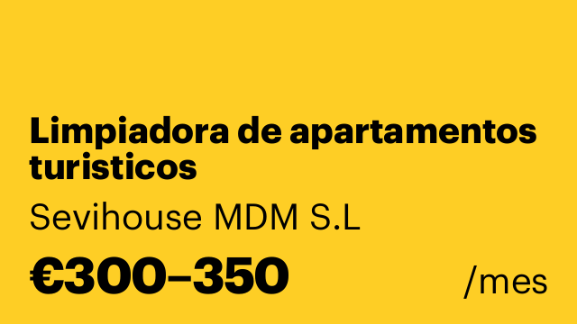 Limpiadora de apartamentos turisticos