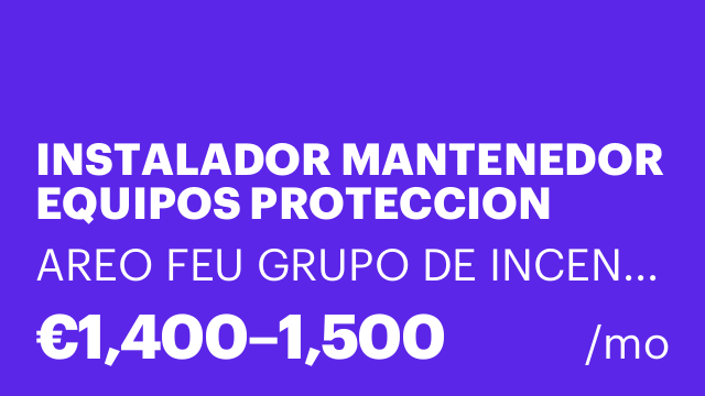 INSTALADOR MANTENEDOR EQUIPOS PROTECCION CONTRA INCENDIOS