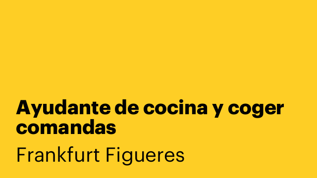 Ayudante de cocina y coger comandas
