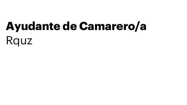 Ayudante de Camarero/a