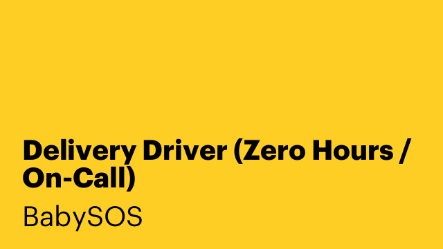 Delivery Driver (Zero Hours / On-Call)