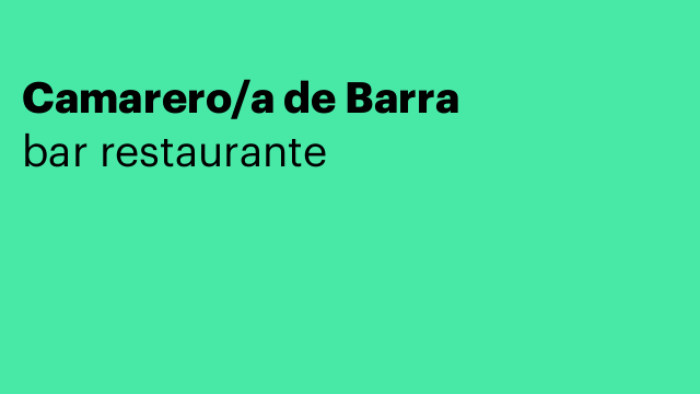 Camarero/a de Barra
