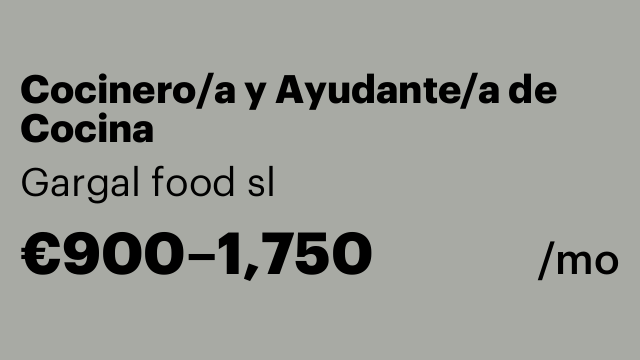 Cocinero/a y Ayudante/a de Cocina