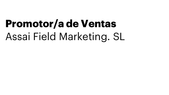Promotor/a de Ventas