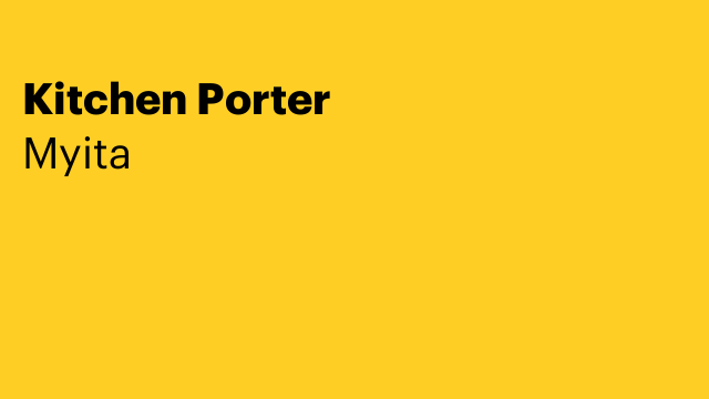 Kitchen Porter