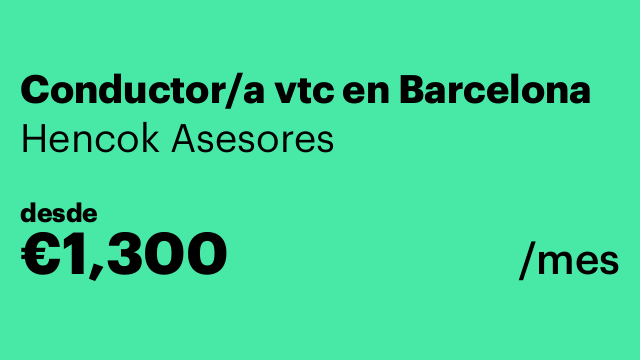 Conductor/a vtc en Barcelona