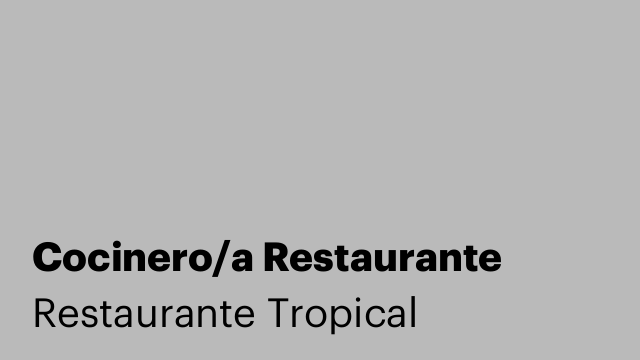 Cocinero/a Restaurante