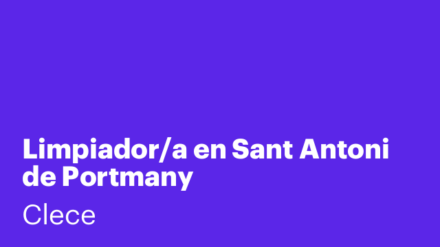 Limpiador/a en Sant Antoni de Portmany